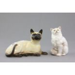 Beswick Siamese Cat model no. 1559 and a Royal Doulton Seated Cat HN2539