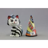 Lorna Bailey Cat and Lorna Bailey Conical Sugar Shaker, limited edition no. 150/250