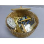 Tub of mixed collectables including costume jewellery