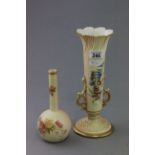 Royal Worcester Blush Ivory Vases, model no. 1556 and 1215