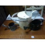 Three Metal Watering Cans
