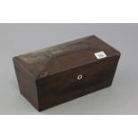 Georgian Rosewood Tea Caddy with Shelley Bowl inside