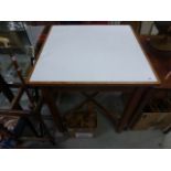 Square Oak and Formica Top Kitchen Table