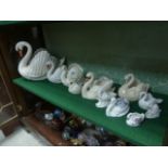 Twelve Ceramic Swan Planters including Dartmouth