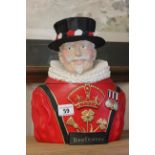 Novelty ice bucket in the form of a Beefeater