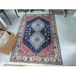 Persian Handmade Yalameh Rug, red ground with floral geometric pattern, 159cmx x 108cms