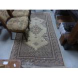 Cream Ground Floral and Geometric Patterned Rug