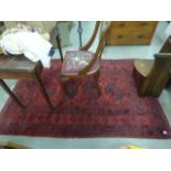 Eastern Red Ground Rug with Geometric Pattern