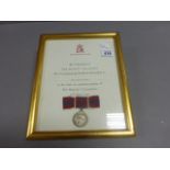 Framed and Glazed Silver Coronation Medal with certificate
