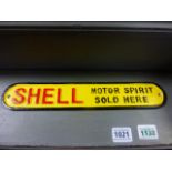 Cast Iron Sign ' Shell Motor Spirit Sold Here '