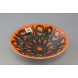 Poole Pottery Orange Delphis Bowl