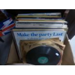 Group of Vinyl LPs and 78s including Saturday Night Fever, The Shadows, Johnny Cash, etc