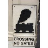 Cast Iron Sign ' Crossing No Gates '