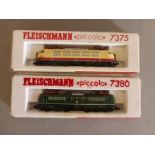 Model Railway - Two boxed Fleischmann Piccolo N gauge engines to include 7380 & 7375 (7380 inner