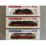 Model Railway - Three boxed Fleischmann Piccolo N gauge engines to include 7808, 7175 and 7065