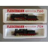 Model Railway - Two boxed Fleischmann Piccolo N gauge engines to include 7124 and 7160