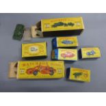 Seven boxed Matchbox diecast vehicles to include King Size K-6, 51 Trailer, 67 Volkswagen 1600TL etc