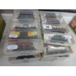 Model Railway - 39 Cased Fleischmann N gauge rolling stock to including trucks and wagons