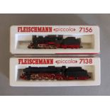 Model Railway - Two boxed Fleischmann Piccolo N gauge engines to include 7138 and 7156