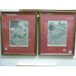 Pair of framed Heath Robinson prints, 'Widgeon Bluffing on the Roaring Fork and one other