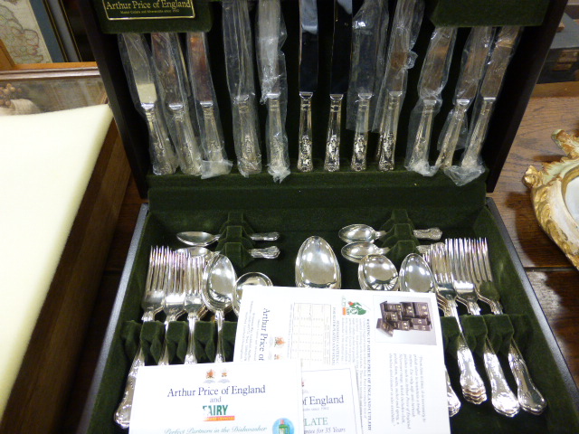 An Arthur Price of England canteen plated flatware; some in original packaging