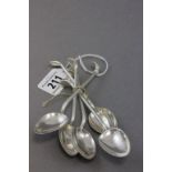 5 silver golfing spoons