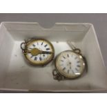 Two continental silver ladies pocket watches with keys