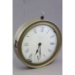 A large hanging wall clock; with pressure gauge verso; in the form of a gentleman's pocket watch;