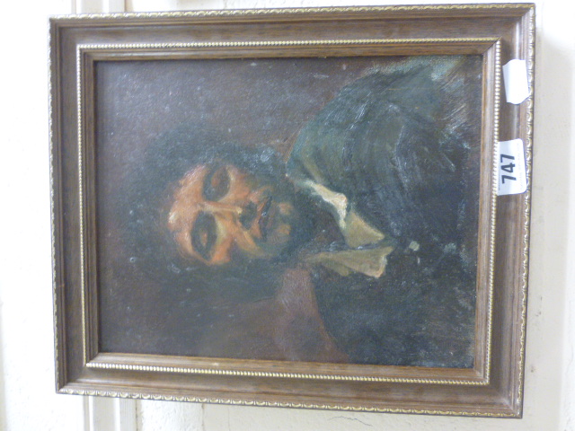After Gustave Courbet, portrait of a contemplating man, unsigned