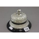 Ornate White Metal Desk Bell