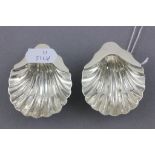 Pair of Elkington & Co Silver Plated Salts in the form of Clam Shells
