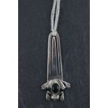 A small 925 silver standard bookmark; surmounted with a frog