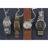 Mixed lot of 4 vintage gents wristwatches with related history