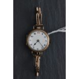 Ladies hall marked 9ct yellow gold Dennison Watch Company wristwatch