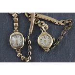 Two vintage ladies 9ct yellow gold watches