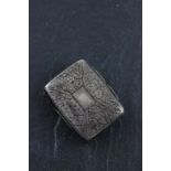 A small Georgian silver vinaigrette; of rectangular form; opening to reveal pierced grill; with