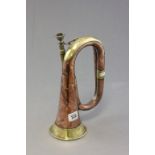 A copper and brass bugle dated 1901; Church Lads Brigade, London W.C.