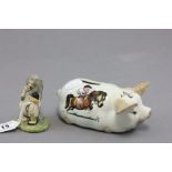 Szeiler Thelwell Pig Moneybox together with 1985 Thelwell Figure ' Don't Panic over his Simple