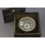 A 19th C Wooden Boxed Ship's Compass