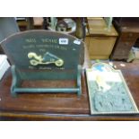 Small wooden relief sign 'The Mermaid' plus wooden vintage car kitchen roll holder