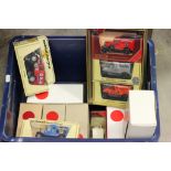 A box of various scale model cars and other vehicles to include Models of Yesteryear