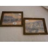 E Richer Pravis; a pair of French Mediterranean seascapes; watercolour; each signed; framed and