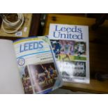 Leeds United Breedon book (h/b) and a bound volume of home programmes from 1985/86 season