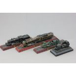 A group of four scale model locomotives to include Stephenson's Rocket