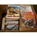 A large quantity of Top Secret and Commando comic books