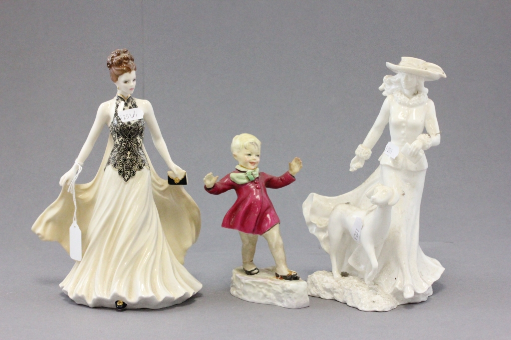 Two Royal Worcester porcelain figures; January modelled by F. G Doughty together with Grace modelled