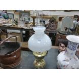 An Aladin No23 oil lamp; complete with chimney and shade