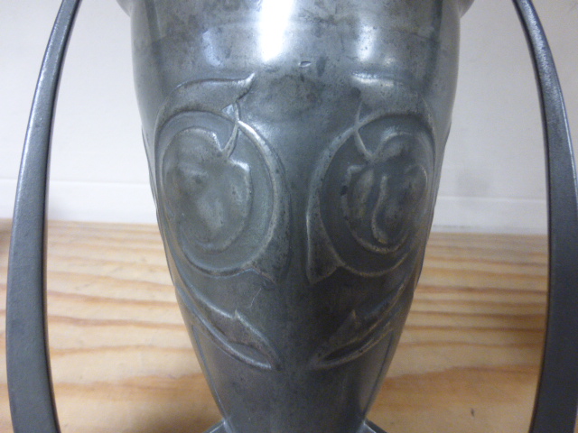 Archibald Knox for Liberty & Co; a pewter vase of torpedo form, bearing impressed 0226 to base; - Image 4 of 5