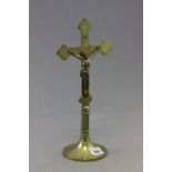 A gothic style brass alter crucifix