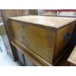 A Victorian pine blanket box